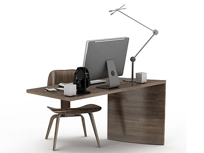 办公电脑桌椅模型3d模型