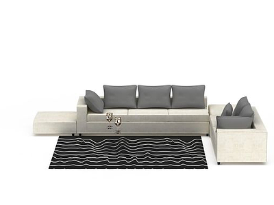 3d现代简约风格沙发组合免费模型