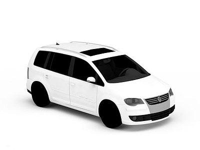3d白色商务车模型