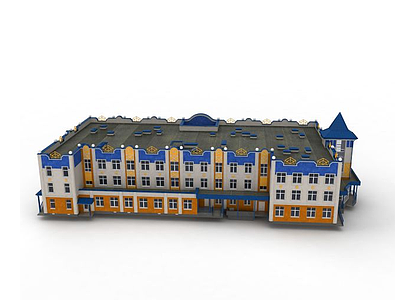 欧式教学楼模型3d模型