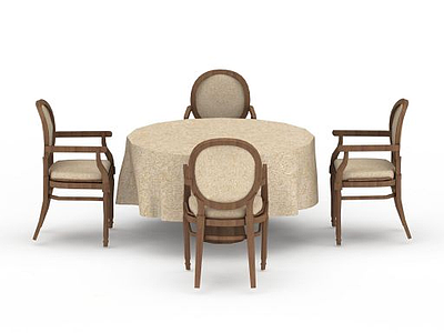 3d简约餐桌餐椅免费模型