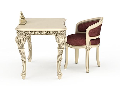 欧式风格桌椅组合模型3d模型