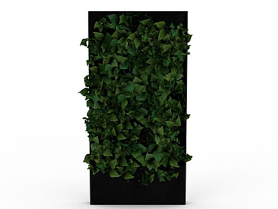 现代绿植背景墙模型
