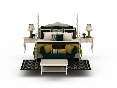 沙发茶几组合模型