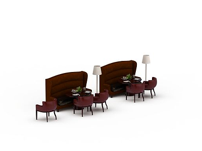 餐厅沙发模型3d模型