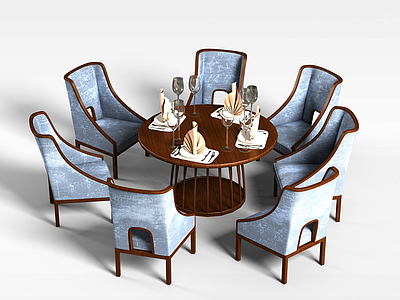 中式风格餐桌模型3d模型