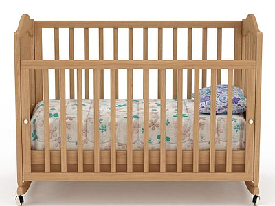 木质婴儿床模型3d模型