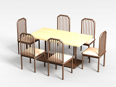 C4D中式餐厅桌椅免费3d模型模型