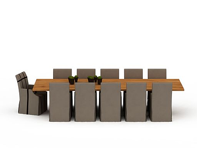 3d会议室桌椅组合免费模型