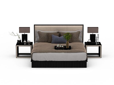3d室内双人床免费模型