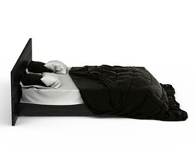 3d布艺双人床免费模型