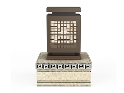 中式室外地灯模型