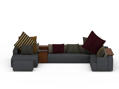 3d客厅布艺沙发免费模型