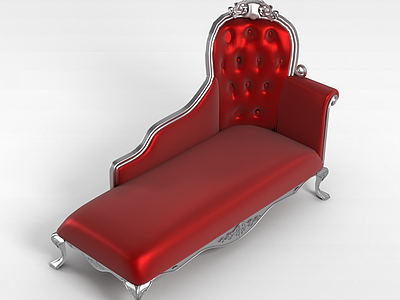 3d新中式贵妃椅模型