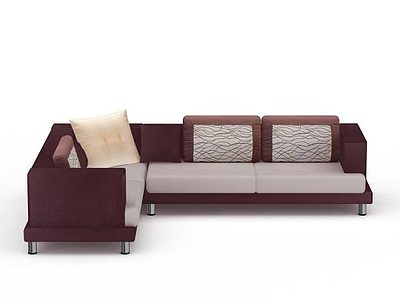 现代咖色沙发模型3d模型