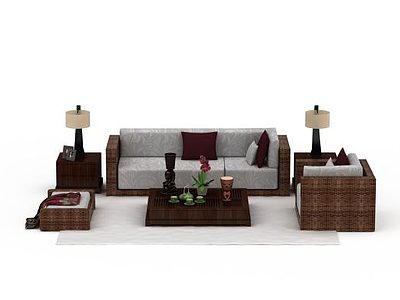 3d客厅沙发组合免费模型