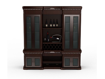 3d中式酒柜模型