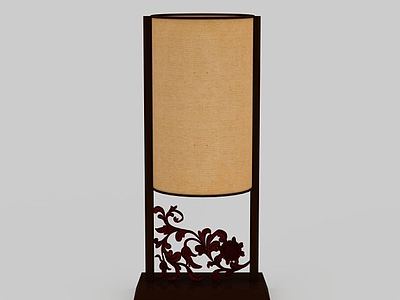 红木中式台灯模型