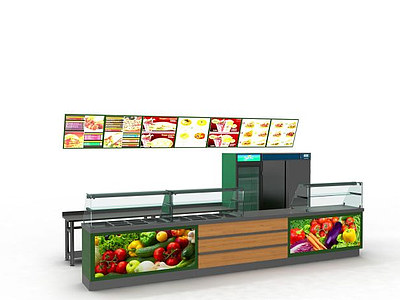 快餐店柜台模型3d模型
