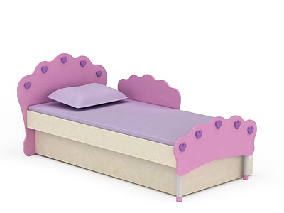 紫色儿童床模型3d模型