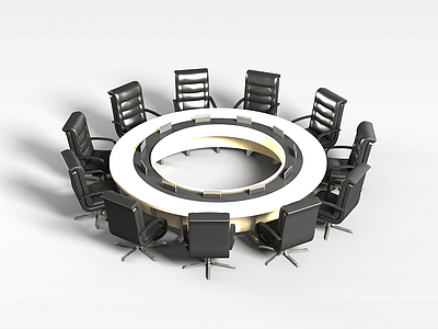 3d圆形会议桌模型