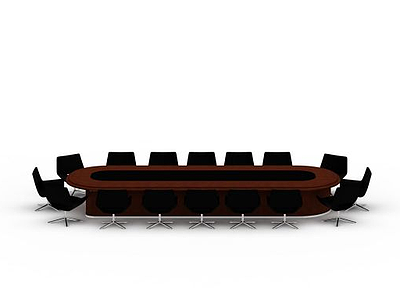 大型会议桌办公椅组合模型3d模型