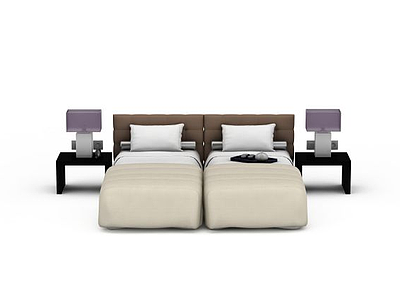 3d现代简约风格单人床免费模型