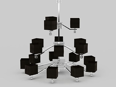 3d欧式创意黑色大吊灯免费模型