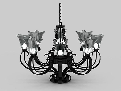 3d欧式水晶吊灯免费模型