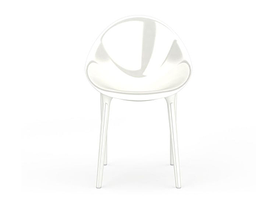 现代白色单人椅靠背椅模型3d模型