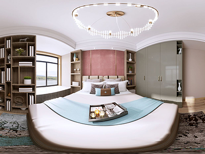 3d现代新中式卧室模型