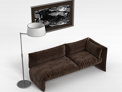 现代布艺双人沙发模型3d模型