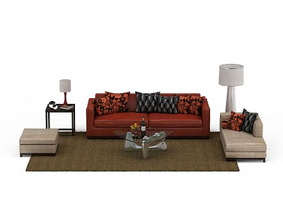 现代休闲沙发组合模型3d模型