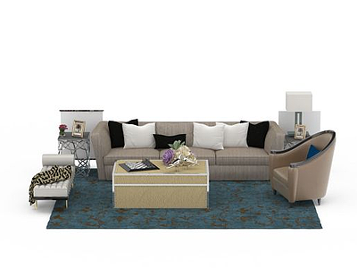 3d欧式组合沙发免费模型