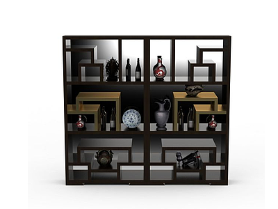 3d中式风格酒柜模型