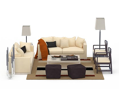 3d客厅组合沙发免费模型