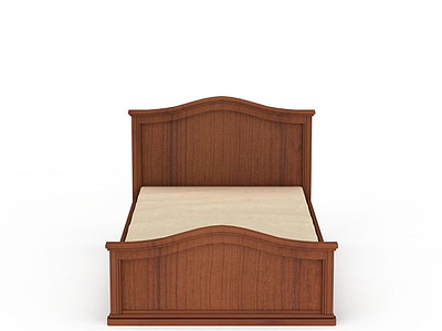 3d木质单人床免费模型