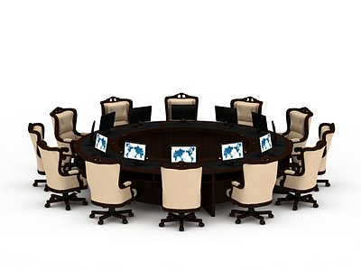 3d办公室会议桌免费模型
