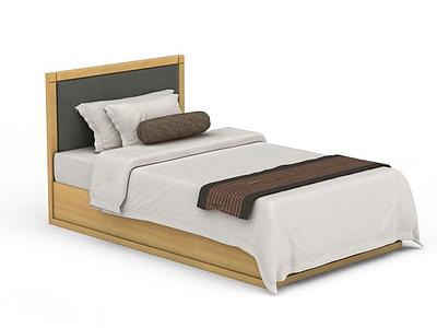 3d简约风格单人床免费模型