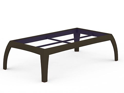 3d时尚紫色钢化玻璃桌模型
