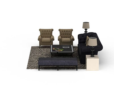 客厅休闲沙发组合模型3d模型