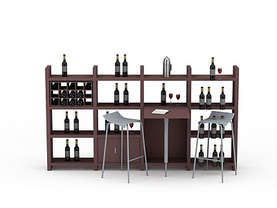 3d红酒收藏柜模型