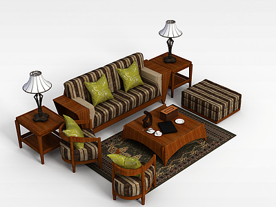 3d中式沙发模型
