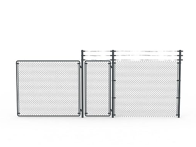 现代室外铁网围栏模型3d模型
