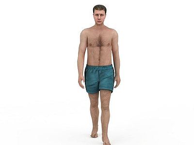 沙滩男人模型3d模型