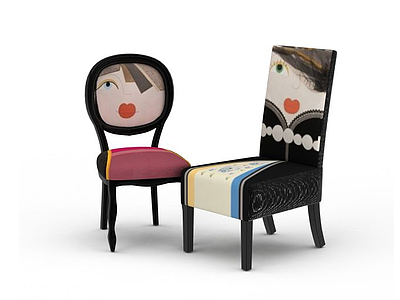 创意人脸印花椅子模型3d模型