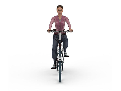 3d骑单车女孩模型