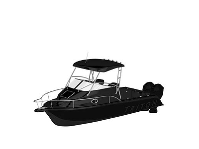 3d黑色游艇免费模型