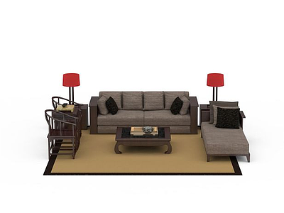 3d中式休闲沙发免费模型