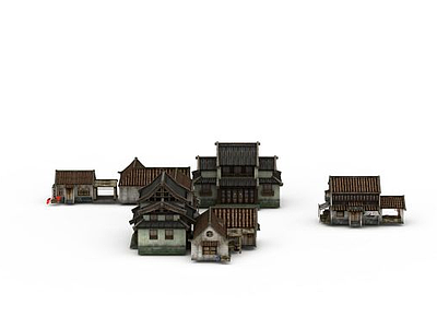 江南民居建筑群模型3d模型